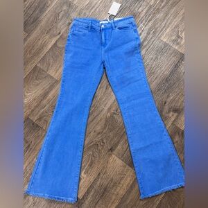 Vibrant Blue Flare Jeans for Women